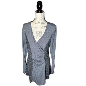 RXB Metallic  Silver Women's Ruched Top Size XL